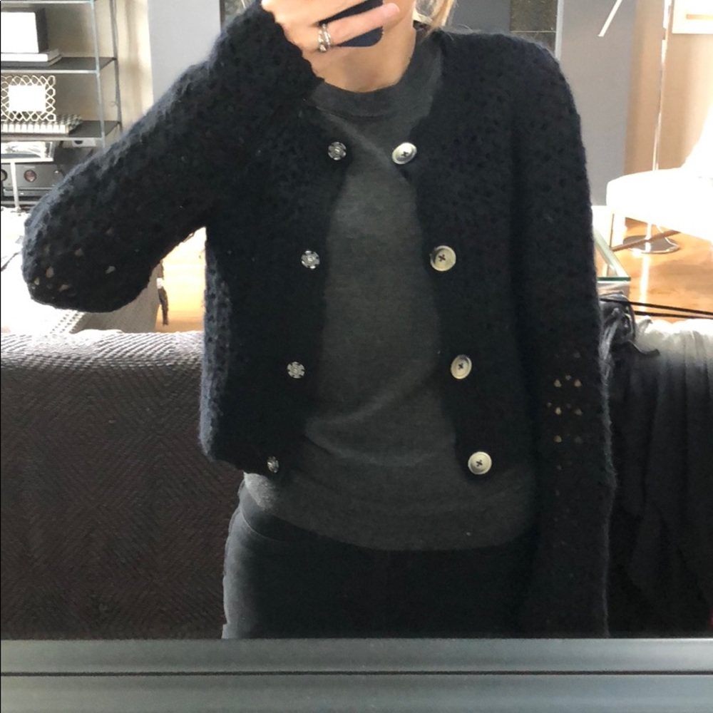 Club Monaco Black Wool Cardigan